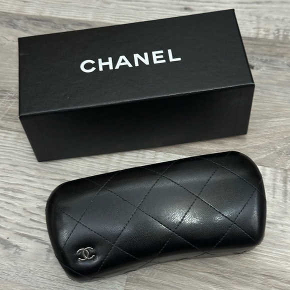 CHANEL Accessories - Authentic CHANEL Black Leather Sunglass Hard Case ONLY
